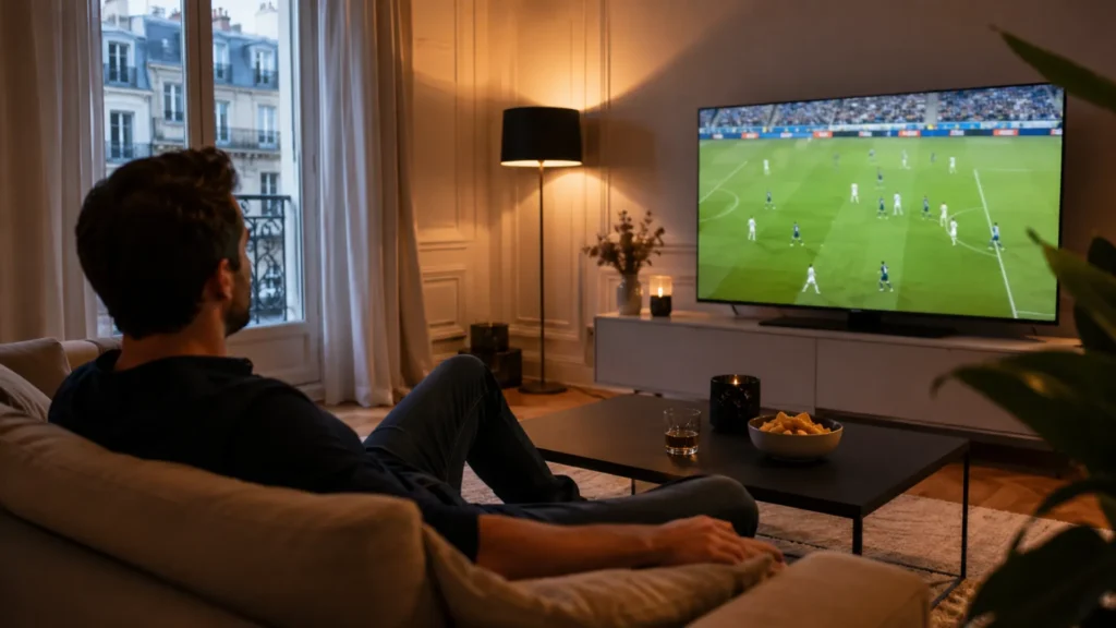 meilleur iptv france sur smart tv dans salon moderne